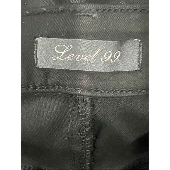 Level 99 Eco-Leather Coated Black Skinny Jeans Vegan Leather Size 6 - Picture 4 of 4